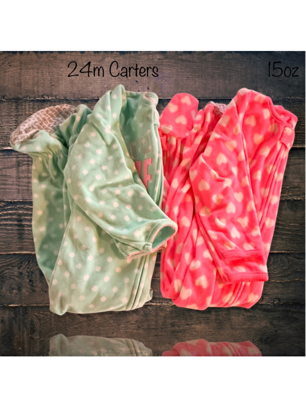 24m Carters mint/pink Fleece Sleeper Bundle